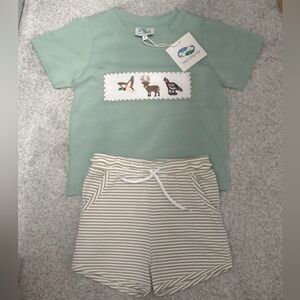 NWT 2T Smocked Shorts Set